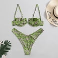 thumbnail image 4 of BONIXOOM Tankini Swimsuits For Women Wire-Free No Closure Printed Bikinis Bikini Summer Swimwears on Clearance Green Size 6, 4 of 9