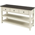 thumbnail image 4 of Vastcury Retro Console Table with 3 Drawers 2 Shelves, Solid Sofa Table with Pine Wood Frame and Legs for Living Room, Espresso+Beige, 4 of 7