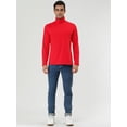 thumbnail image 3 of CamisePaHombres De Mangas Largas Cuello De Cisne Ajuste Delgado Casual Rojo 48, 3 of 7