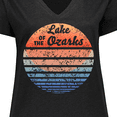 thumbnail image 4 of Inktastic Lake of the Ozarks Distressed Retro Sunset Women's Plus Size V-Neck T-Shirt, 4 of 5