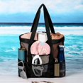 thumbnail image 5 of Bolsa de almacenamiento de malla portátil con 8 bolsillos para colgar en el baño, ducha, organizador de cosméticos, bolsa para dormitorio, gimnasio, camping, playa, spa y viajes (negro) Excelente Rendimiento, 5 of 5