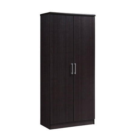 Hodedah 2-Door Wardrobe with 4-Shelves, Chocolate