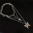 thumbnail image 5 of Conjunto de joyas Collar con colgante de ángel y cruz de mariposa en capas, 5 of 5