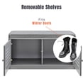 thumbnail image 5 of Sturdis Modern Cushioned Shoe Storage Bench with Adjustable Shelves, Gray, 5 of 12