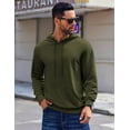thumbnail image 3 of Sleepdown Men’s Pull Over Hoodie, Midweight Fleece Hoodies for Men, Hooded Sweatshirt for Men – Olive, Medium, 3 of 5