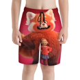 Turning Red Swim Trunks For Boys Beach Short With Drawstring Swimsuit
