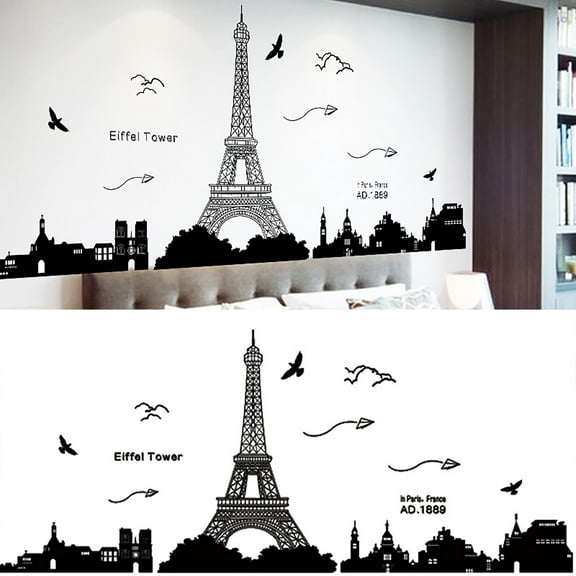 Back Splash Ideas For Kitchens Decorative Kitchen E^Iffel Bedroom Paris View Black Wall Vinyl Of Rooms Color For Sticker Tower Adhesive Home Decor, Home Wall Stickers