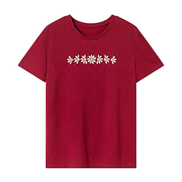 Camiseta de verano clásica suave y regular para mujer, camisetas de verano para vacaciones en el trabajo S