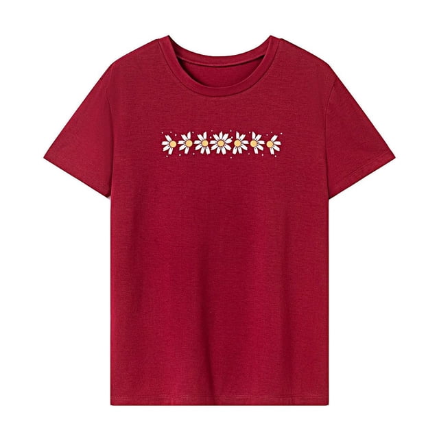 Camiseta para mujer, camiseta básica de verano para viaje por la calle, regalo del día de San Valentín L