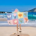 thumbnail image 2 of Yayeee Kids Hooded Towels Toddler Soft Absorbent Beach Bathing Wrap 50" x 23.5", Blue Flowers, 2 of 5