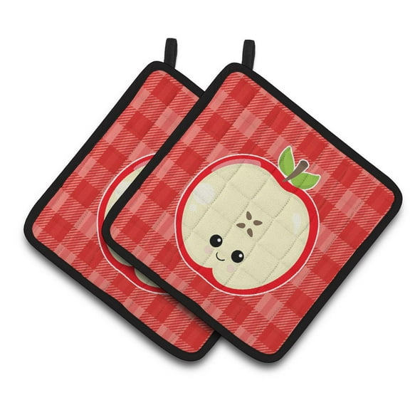 Carolines Treasures BB6983PTHD Apple Face Pair of Pot Holders, 7.5HX7.5W, multicolor