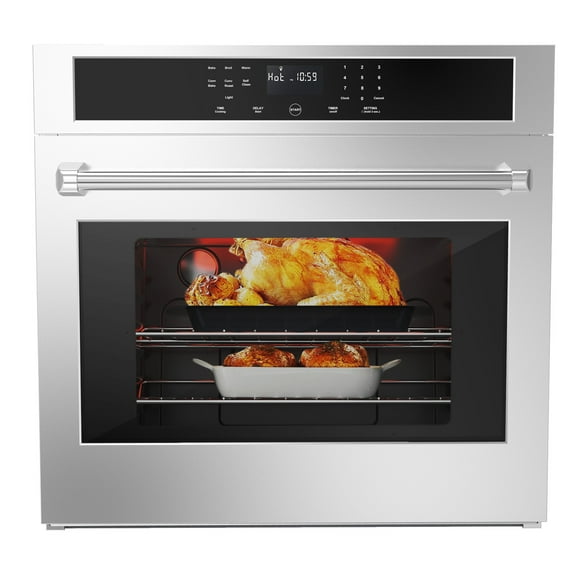 30 Inch Electric Single Wall Oven, 3800W 4.8 Cu.Ft. Electric Built-In Oven with Touch Control, Safety Lock, Convection Wall Oven with Broil Bake Roast Function