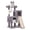 Ashy, variant on YRLLENSDAN 36 Inchs Small and Short Cat Tree with Two Comfortable Condos, 2 Level Modern Cat Tower with Scratching Post, Cat Condos with Climbing Ladder for Indoor Cats, Dark Grey