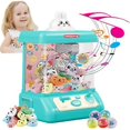thumbnail image 1 of Claw Machine for 4-year-olds, with coins, doll & capsule, light & music, DIY candy catch, aquamarine C – aqua green, 1 of 4