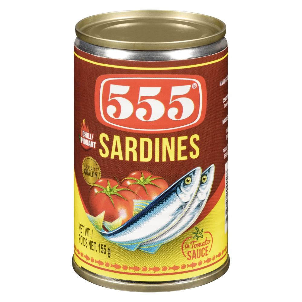 555 SARDINES TOMATO SAUCE WITH CHILI SMALL 50/155g, 555 SARDINE TOMATO CHILI