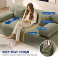 thumbnail image 5 of Timbernest 78.7" Sleeper Sofa, 2-in-1 Convertible Sofa Bed, 3-Seater Corduroy Cloud Couch with 3 Pillows for Small Spaces, Apartments and Bedrooms, Green, 5 of 14