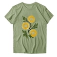 thumbnail image 3 of Staron Women's Printed T-Shirt Vintage Graphic Tee Casual Short Sleeve Crewneck Top Relaxed Fit Spring Summer Fall, Army Green XXL, 3 of 3
