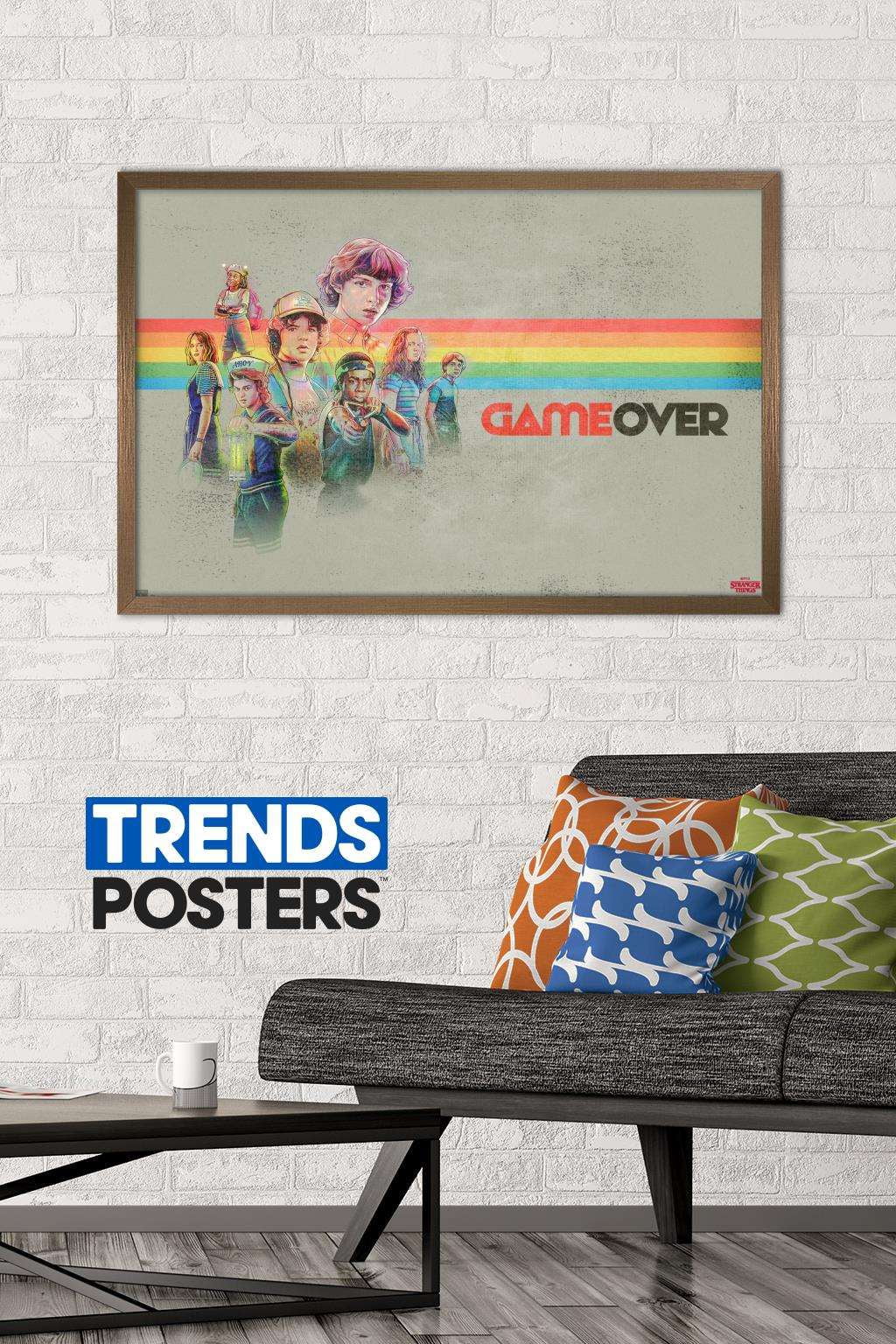 Netflix Stranger Things 3 - Game Over Wall Poster, 22.375" x 34", Framed