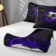 thumbnail image 4 of Manfei Sports Football Quilt Full, Gradient Lightning Full Bedspread Sets, Sky Blue Shatter, Black Reversible 3pcs, 1 Coverlet and 2 Pillowcases, 4 of 7