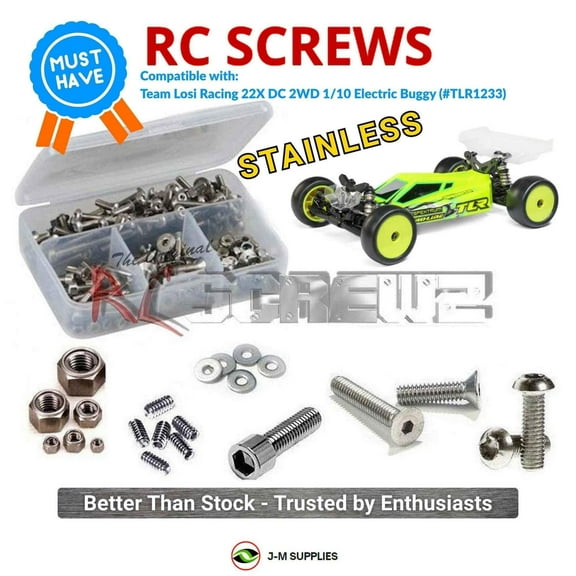 RCScrewZ Stainless Screw Kit los149 for Team Losi Racing 22X DC 2WD 1/10 Buggy (#TLR1233) | SET