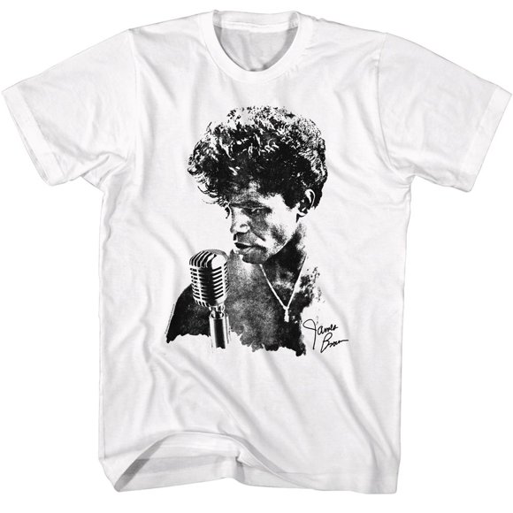 T-Shirt Adulte Blanc avec Microphone James Brown Jb 2TG