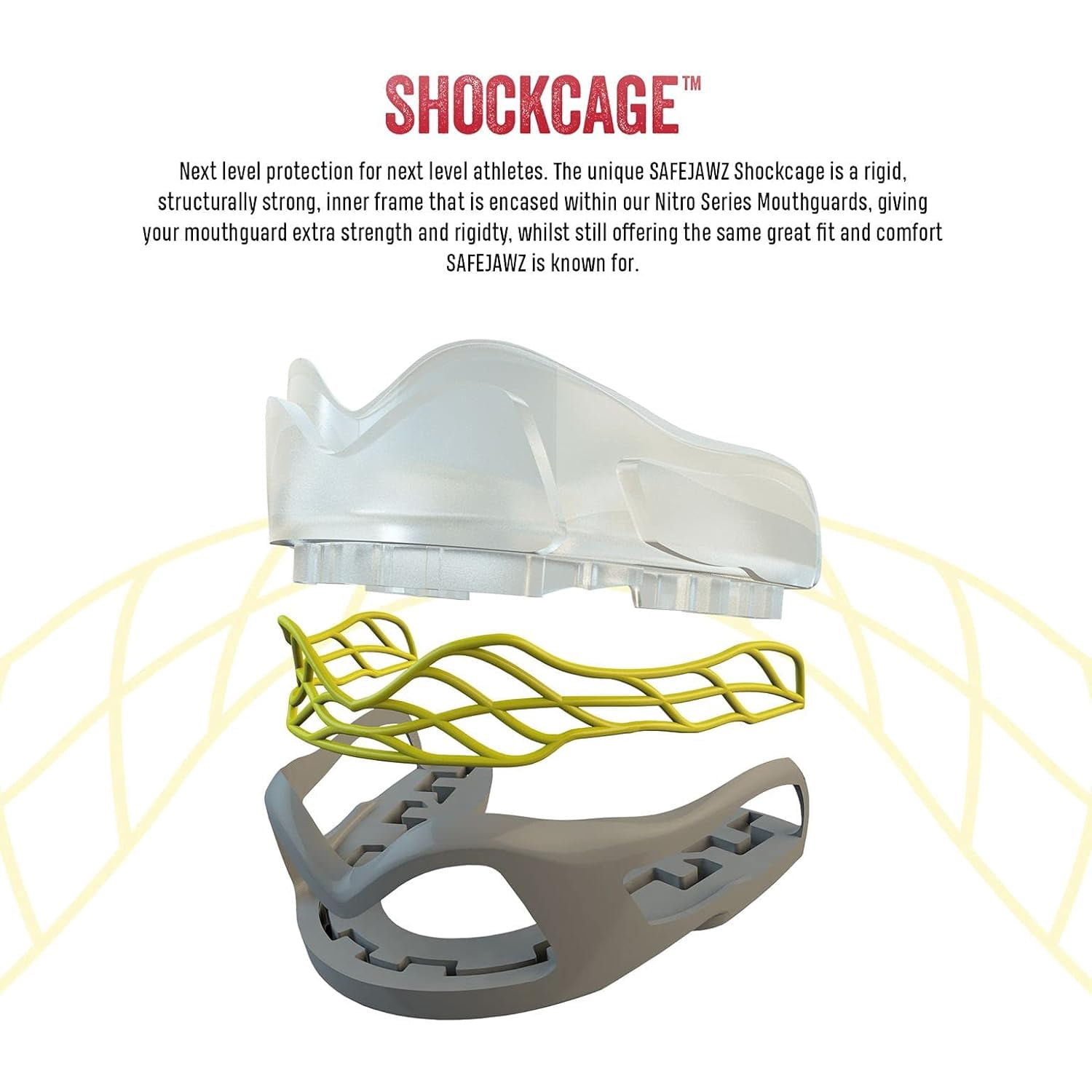 SafeJawz NITRO Triple Layer Shock Cage Sports Mouth Guard with Case and Disinfectant Spray Bundle Kit for Basketball, Football, MMA, Hockey, Wrestling - Gray