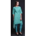 thumbnail image 5 of Bimba Blue Mosaic Tie-Dye Printed Asymmetrical Kurti Tops For Women Indian Summer Dress Tunic XSmall, 5 of 6