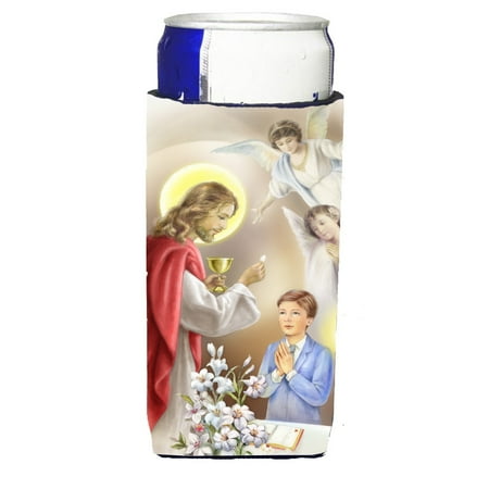 

Carolines Treasures APH7584MUK First Communion Boy Michelob Ultra beverage insulators for slim cans Slim Can
