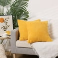 thumbnail image 6 of REGALWOVEN Pack of 2 Corduroy Throw Pillow Covers, Soft Decorative Square Cushion Covers for Sofa Yellow 16" x 16", 6 of 6