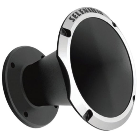 Horn flare for bolt on drivers with 2-in throat Black with Silver Trim