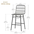 thumbnail image 3 of HOMCOM Rattan Counter Height Bar Stools Set of 2 Barstools with Back Grey, 3 of 10