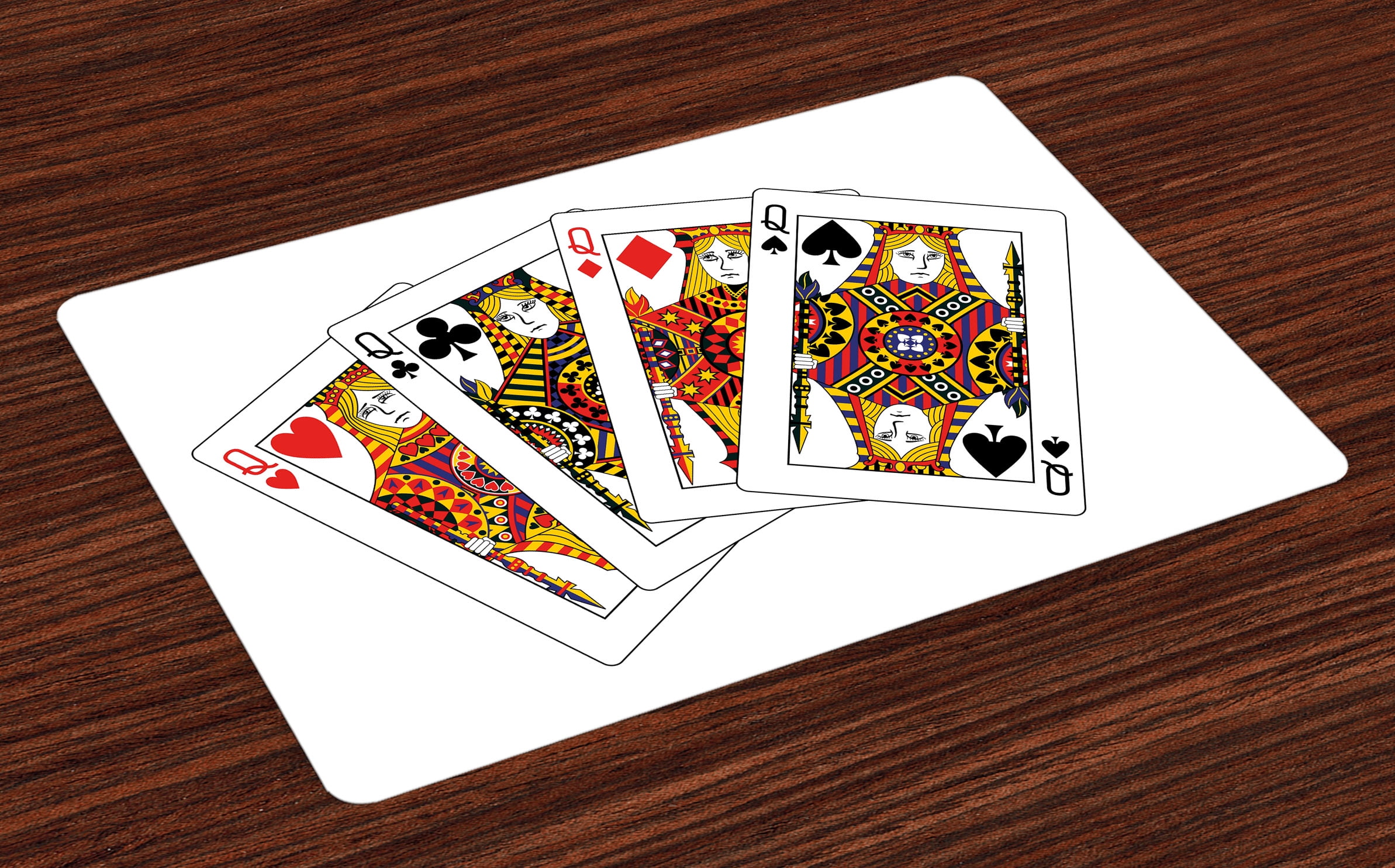 Queen Placemats Set Of 4 Queens Poker Set Faces Hearts And Spades