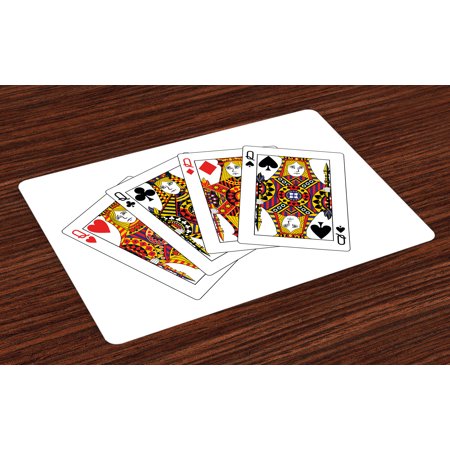 Queen Placemats Set Of 4 Queens Poker Set Faces Hearts And Spades