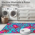 thumbnail image 5 of ODIKA 3'x5' Machine Washable Non-Slip Area Rug, Vibrant Octopus Latch Hook Handicraft Festive Needlework Project High Traffic Rug, Turquoise, 745464, 5 of 5