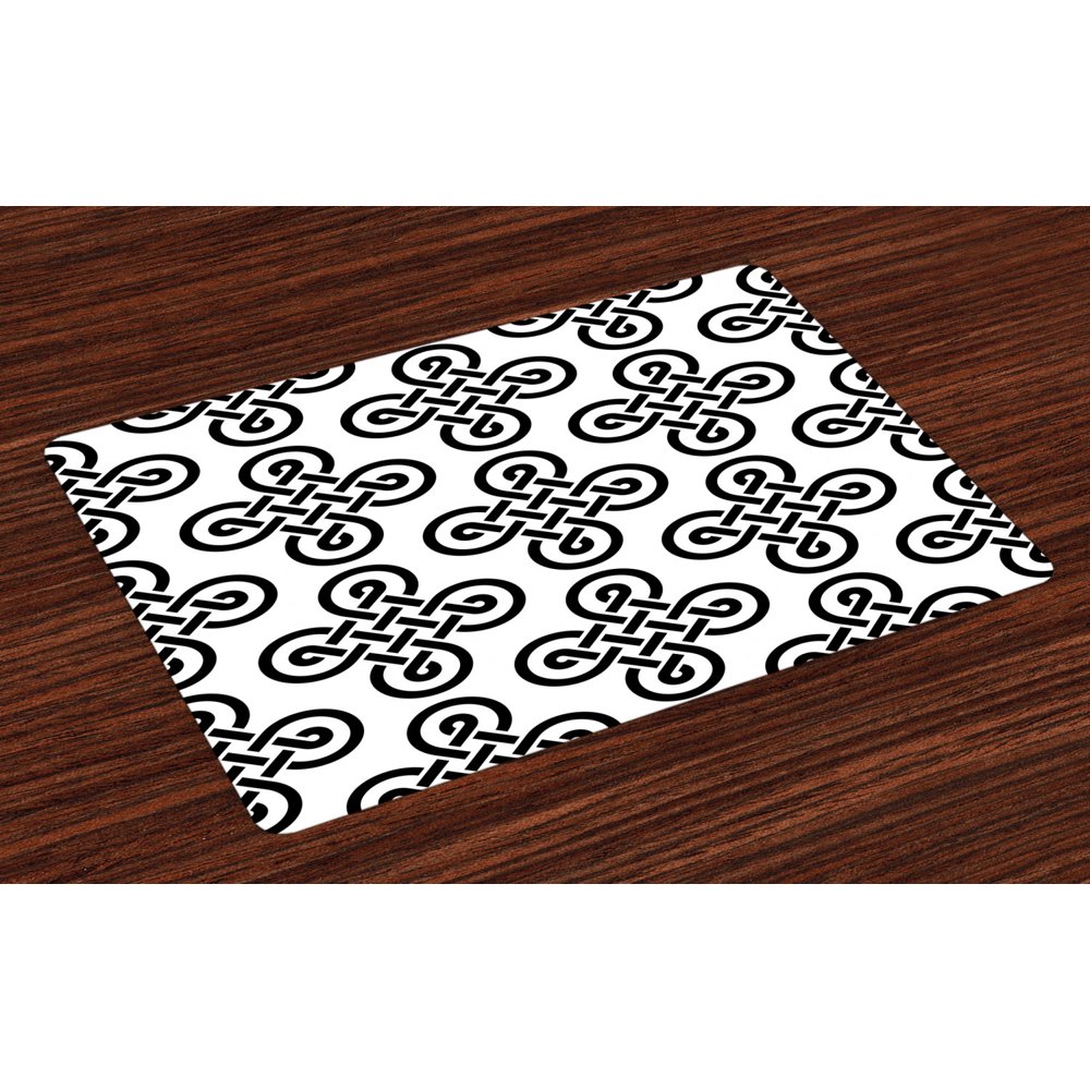 Celtic Placemats Set of 4 OldFashion Irish Knot Motifs in Symmetric