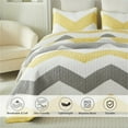thumbnail image 3 of Lanpei Boho Bedding Stripe Bedspread Set 3-Piece King, Cotton Stripe Quilt Coverlet Bedding Set Lightweight Farmhouse Bedroom Quilted Bedspread (1 Coverlet+2 Pillow Shams), 3 of 7