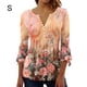thumbnail image 3 of Camiseta de manga 3/4 con cuello en V Qarigey Naranja S, 3 of 5