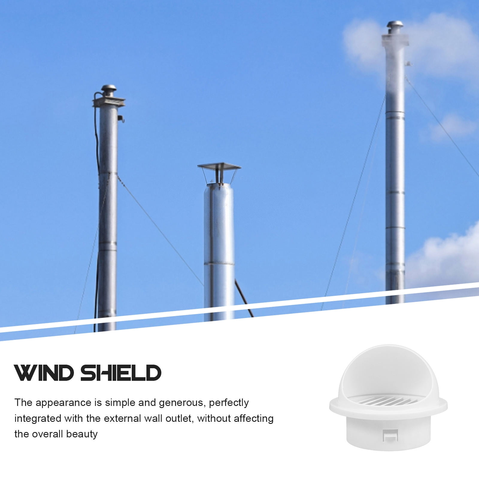 RENACLIPY Plastic Exhaust Vent Cap White for Outdoor Use with Contemporary Low Maintenance Design