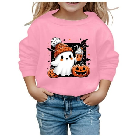 

Baby Boy Girl Sweatshirts Cute Toddler Kids Hoodie Children Printed Crew Neck Hoodless Long Sleeve Unisex Infant Pullover Newborn Sweaters Outerwear Pink 9-10 Years