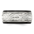 thumbnail image 5 of Finest Gold Edward Mirell Black Titanium & Sterling Silver Inlay Polished Fancy Design Ring - Size 10, 5 of 7