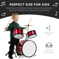 thumbnail image 5 of Kids Drum Set 3-Piece Beginner Drum Set Junior Drum Set, w/ Throne Stool, Cymbal, Drum Sticks, Bass Drum Pedal, 2 Toms - Red, 5 of 5