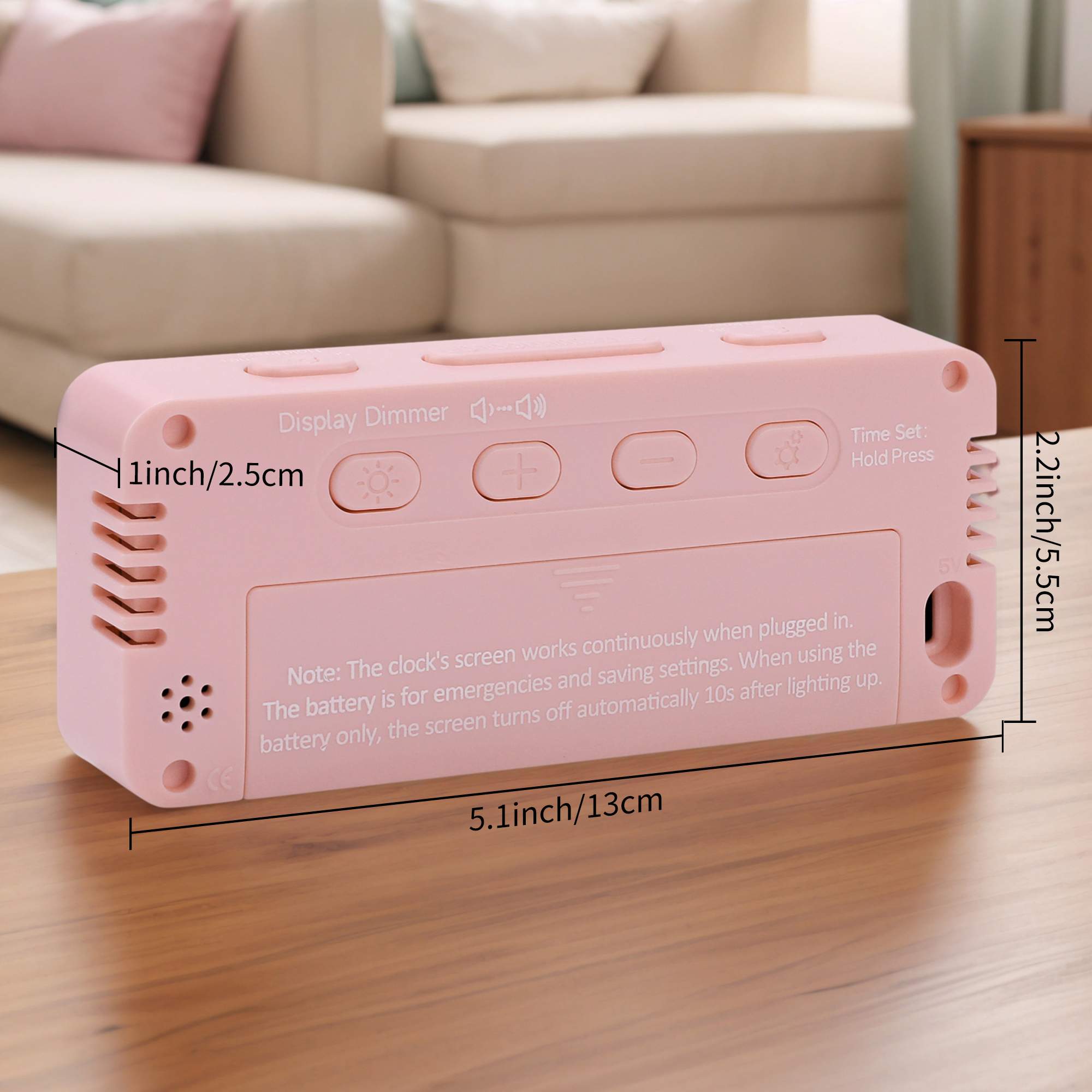 Unique Bargains Digital Alarm Clock for Bedroom Dorm Black 5.1"L x 1.0"W x 2.2"H