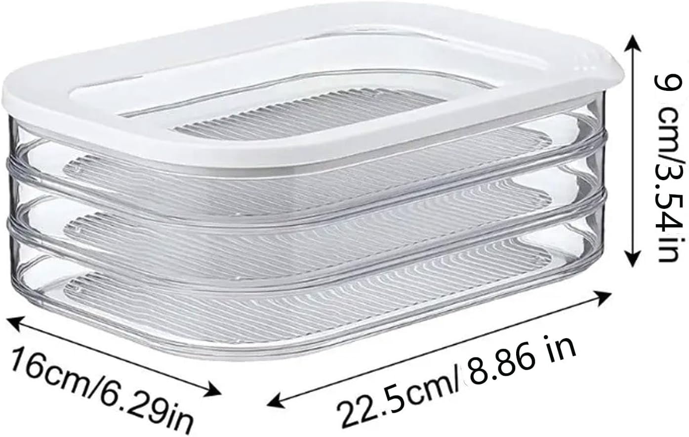 3 Layers Deli Meat Container for Fridge, Stackable Food Storage Boxes with Lid, Cold Cuts & Lunch Meat Organizer, Meal Prep Containers for Cheese, BPA-Free, 8.9 x 6.3 x 3.5 Inches