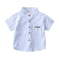 thumbnail image 3 of YUEHUA camisas para niño Boys Casual Shirt Short Sleeve Fashion Solid Color Top For Toddler Kids Summer Beach School Party Outfit 2 9 Years, 3 of 5