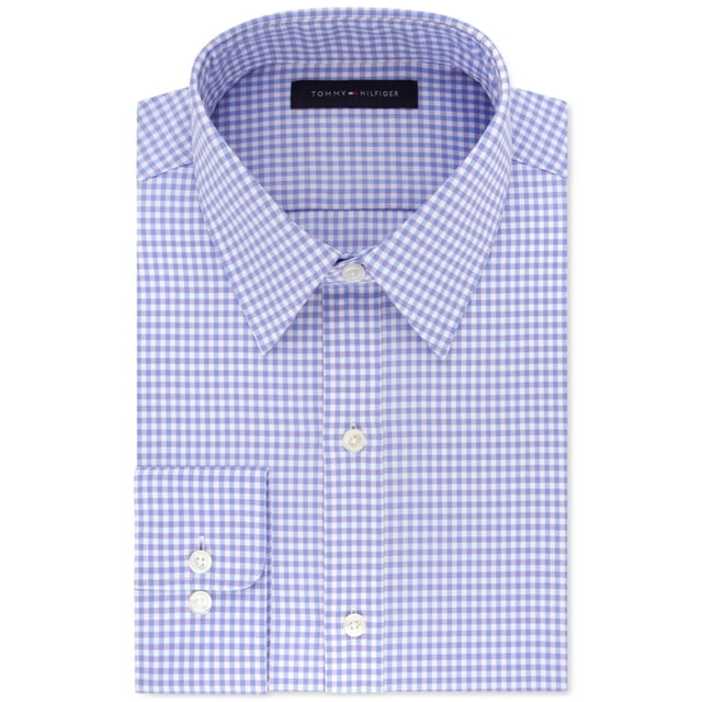 Camisa de vestir ajustada Tommy Hilfiger para hombre, azul, cuello 16 pulgadas, Manga 34-35 pulgadas
