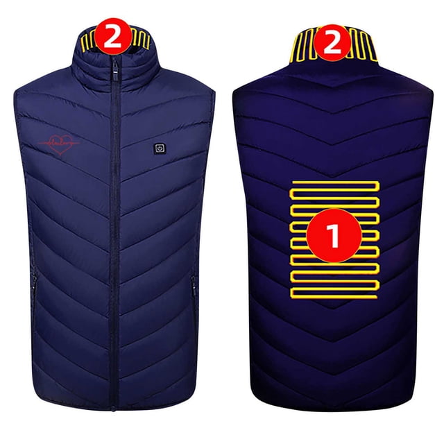 Usb Charging Block, Unisex Zipper One Control 2 Zone Heating Cotton Jacket, Heated Mens Dress Jacket