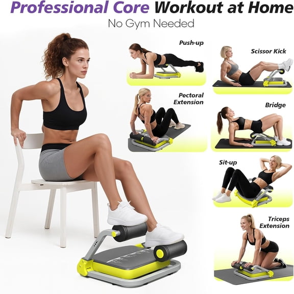 Ab Crunch Machine, Ab Workout Equipment for Home Gym with Adjustable Resistance, Ab Trainer for Stomach and Sit Up Exercise