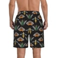 thumbnail image 3 of KLL Wasp Cockchafer Butterfly Men's Casual Summer Beach Shorts Hawaiian Shorts with Pockets-Large, 3 of 5