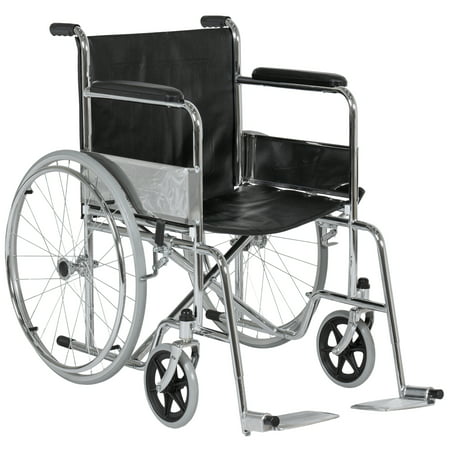 Best Choice Products 24in Folding Wheelchair with Swing-Away Footrest and Carry Pockets, (Best Pottery Wheel Brand)