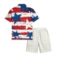thumbnail image 5 of Men's US 250 Years Anniversary 2 Piece Summer Outfits Casual Patriotic Short Sleeve Button Down Shirt Beach 4th of July Loose Shorts Sets, 5 of 6
